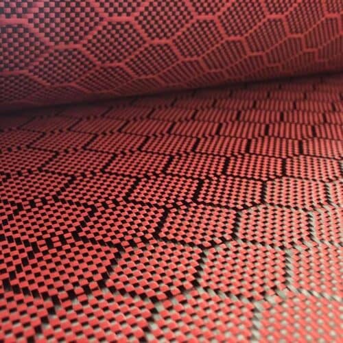 red carbon fiber hybrid fabric